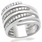Rhodium Brass Ring with Cubic Zirconia  in Clear