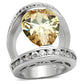 Rhodium Sterling Silver Ring with Marquise-Cut Cubic Zirconia